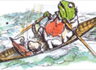 Toad Rowing Illustration