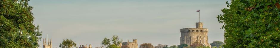 View of the Windsor skyline in Berkshire in South East England