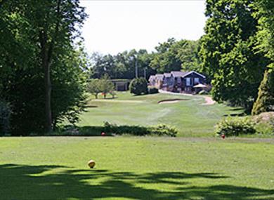 The 18th hole and clubhouse