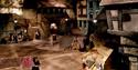 Photo of characters in courtyard at Dickens World