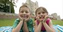 Photo of children in castle moat
