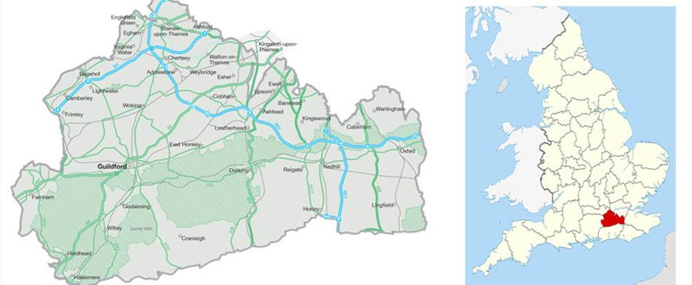 map of surrey uk Map Of Surrey Visit South East England